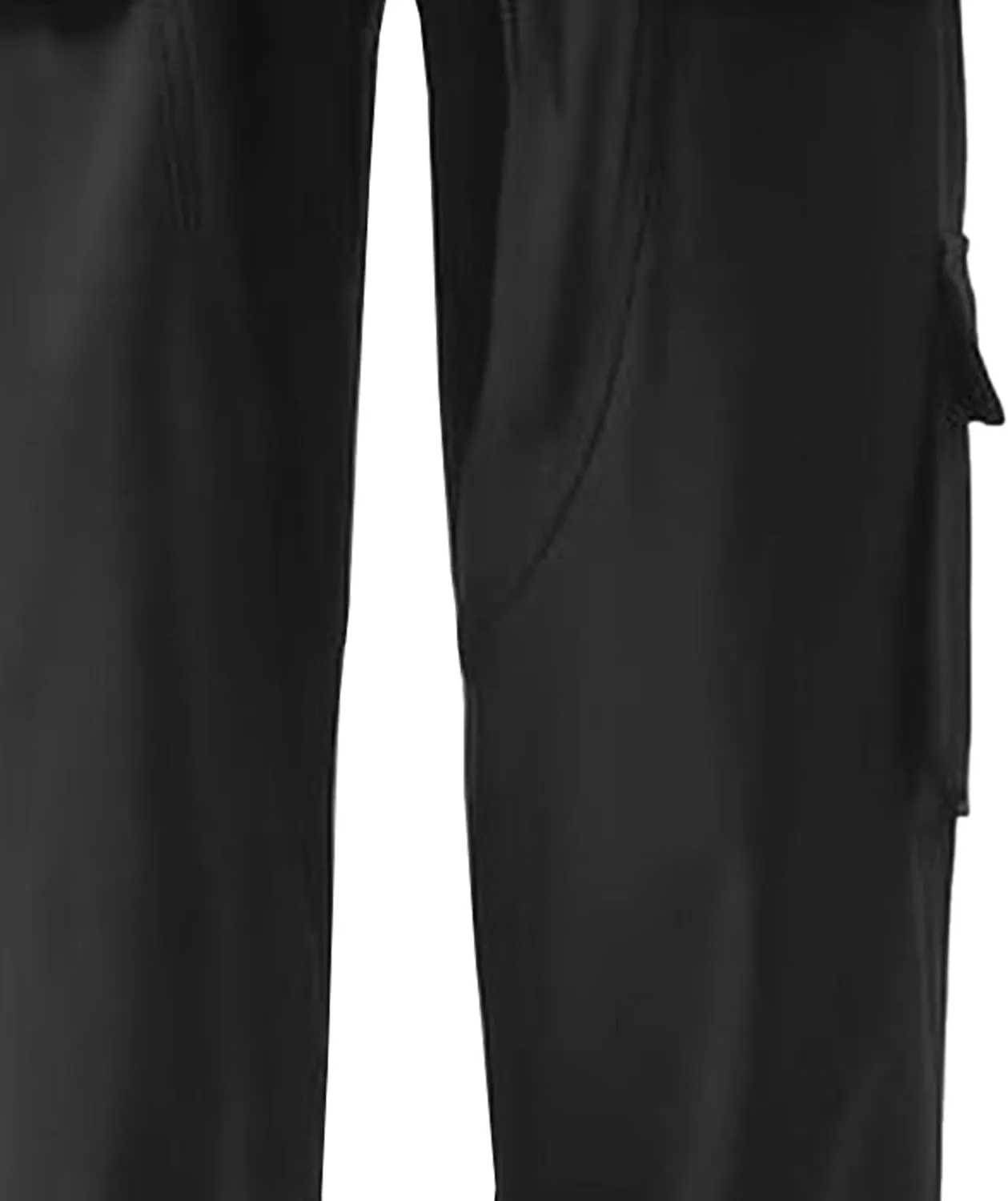 Men's Comfort Drawstring Elastic Waist Cargo Pants Regular Fit Solid Hiking Pants Joggers Wide Leg Trousers