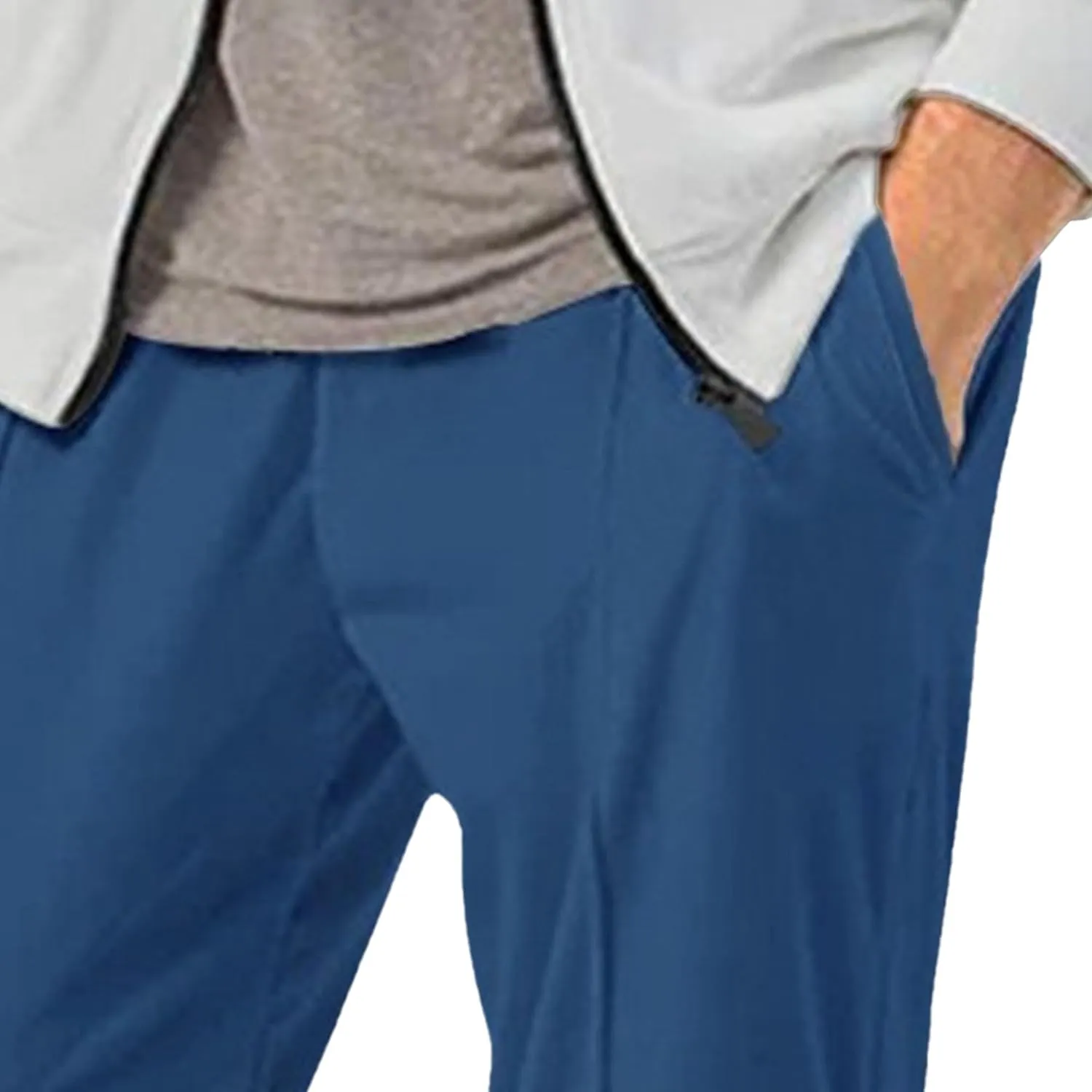 Men's Comfort Solid Drawstring Athletic Pants Casual Loose Fit Joggers Trousers Lightweight Outdoor Workout Pants