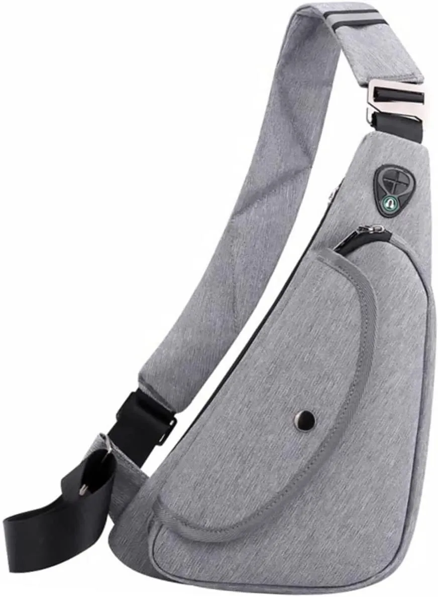 Mens Crossbody Bag Travel Compact Chest Pack Smooth Zipper Lightweight Casual Chest Bag for Male