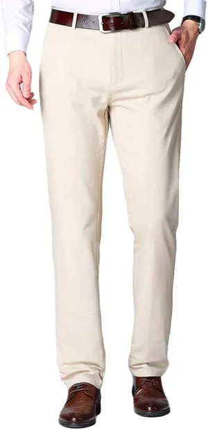 Men's Flat Front Suit Pants Regular Fit Dress Pants Wrinkle-Free Stretch Casual Pants Comfort Dress Trousers
