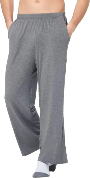 Men's Lightweight Solid Stretch Basic Pants Straight Leg Outdoor Baggy Trousers Elastic Waist Comfort Hiking Pants
