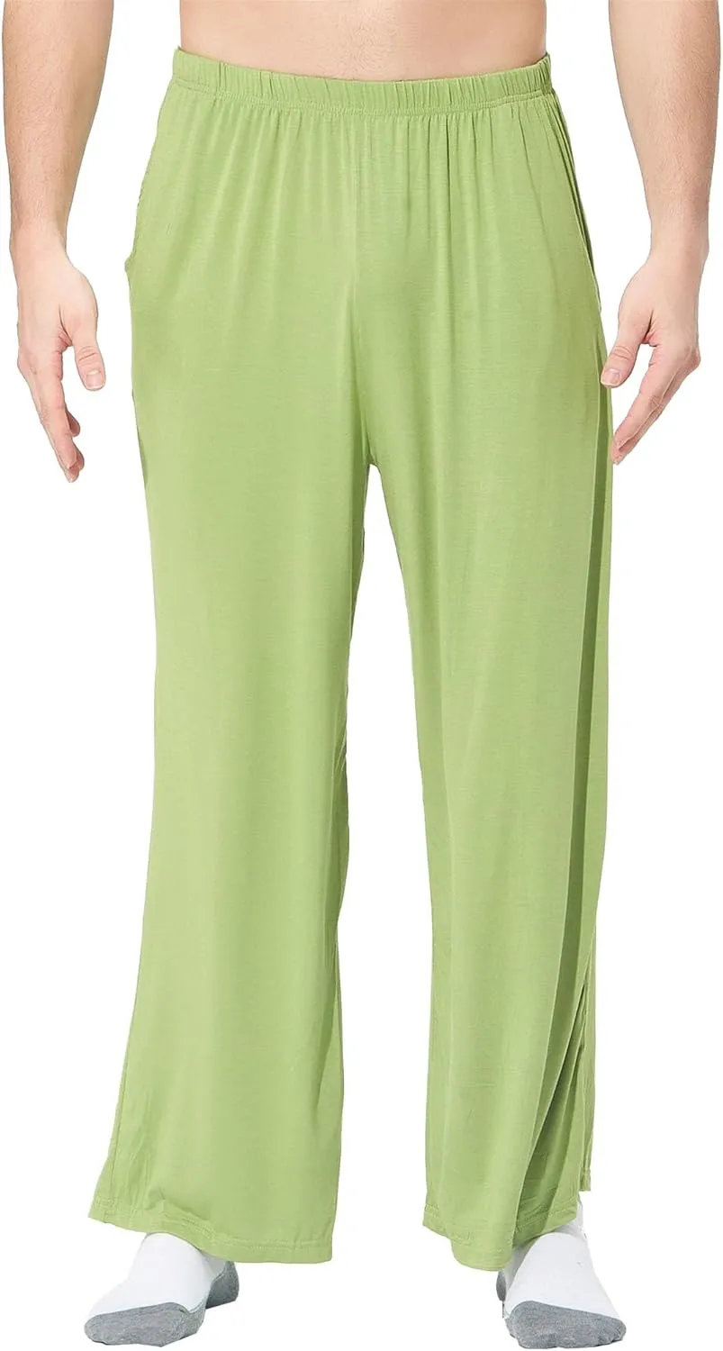 Men's Lightweight Solid Stretch Basic Pants Straight Leg Outdoor Baggy Trousers Elastic Waist Comfort Hiking Pants