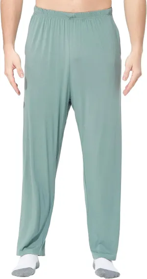 Men's Lightweight Solid Stretch Basic Pants Straight Leg Outdoor Baggy Trousers Elastic Waist Comfort Hiking Pants