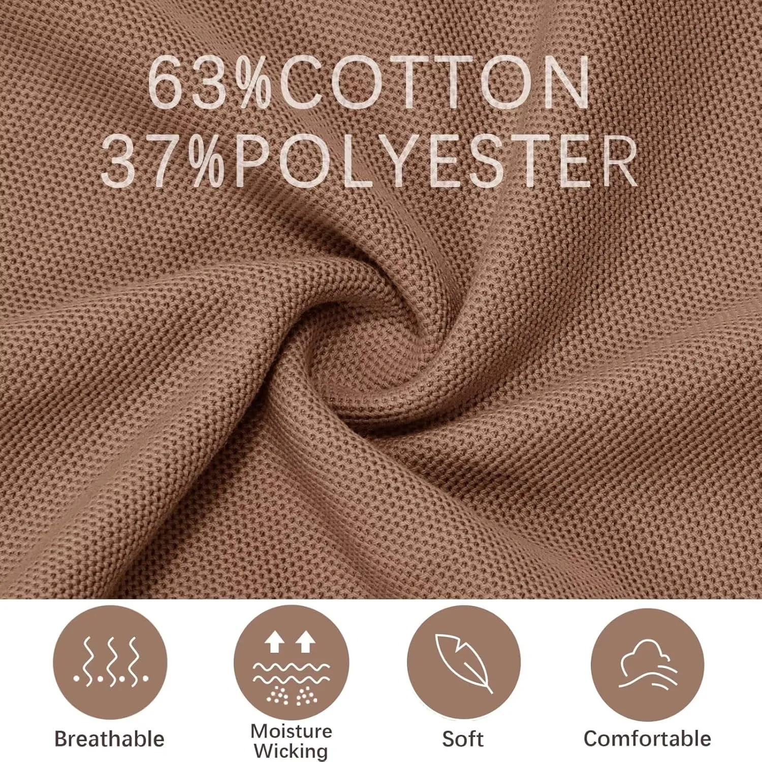 Men's Pique Polo Shirts Long Sleeve Cotton Blend Tipped Casual Collared Polo Shirts Business Classic Fit