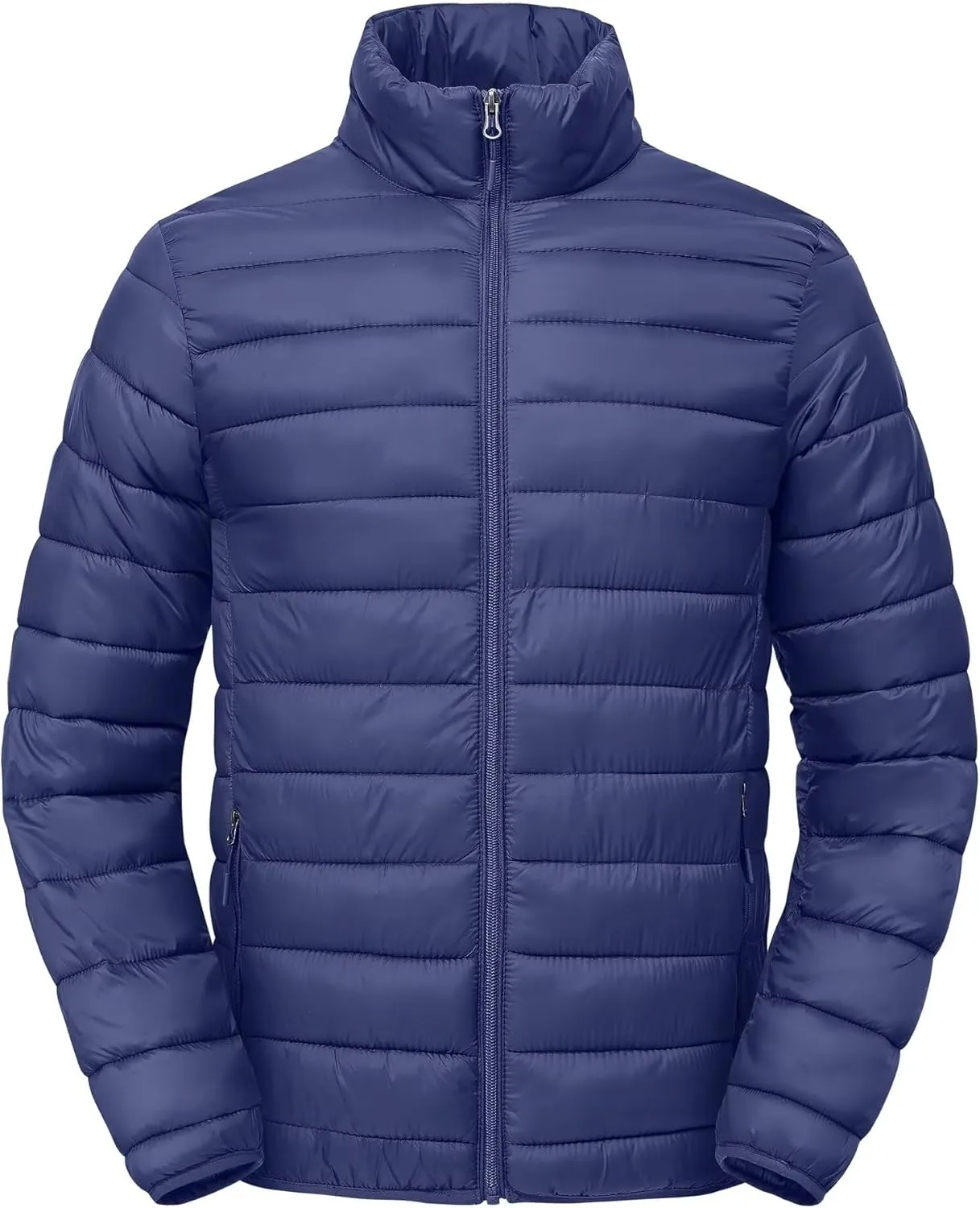 Men's Puffer Jacket Lightweight Warm Winter Coat with Zipper Pockets Insulated Ski Snow Down Jackets