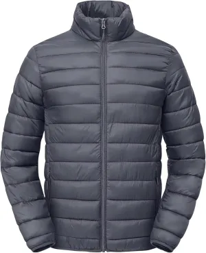 Men's Puffer Jacket Lightweight Warm Winter Coat with Zipper Pockets Insulated Ski Snow Down Jackets