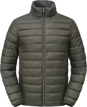 Men's Puffer Jacket Lightweight Warm Winter Coat with Zipper Pockets Insulated Ski Snow Down Jackets