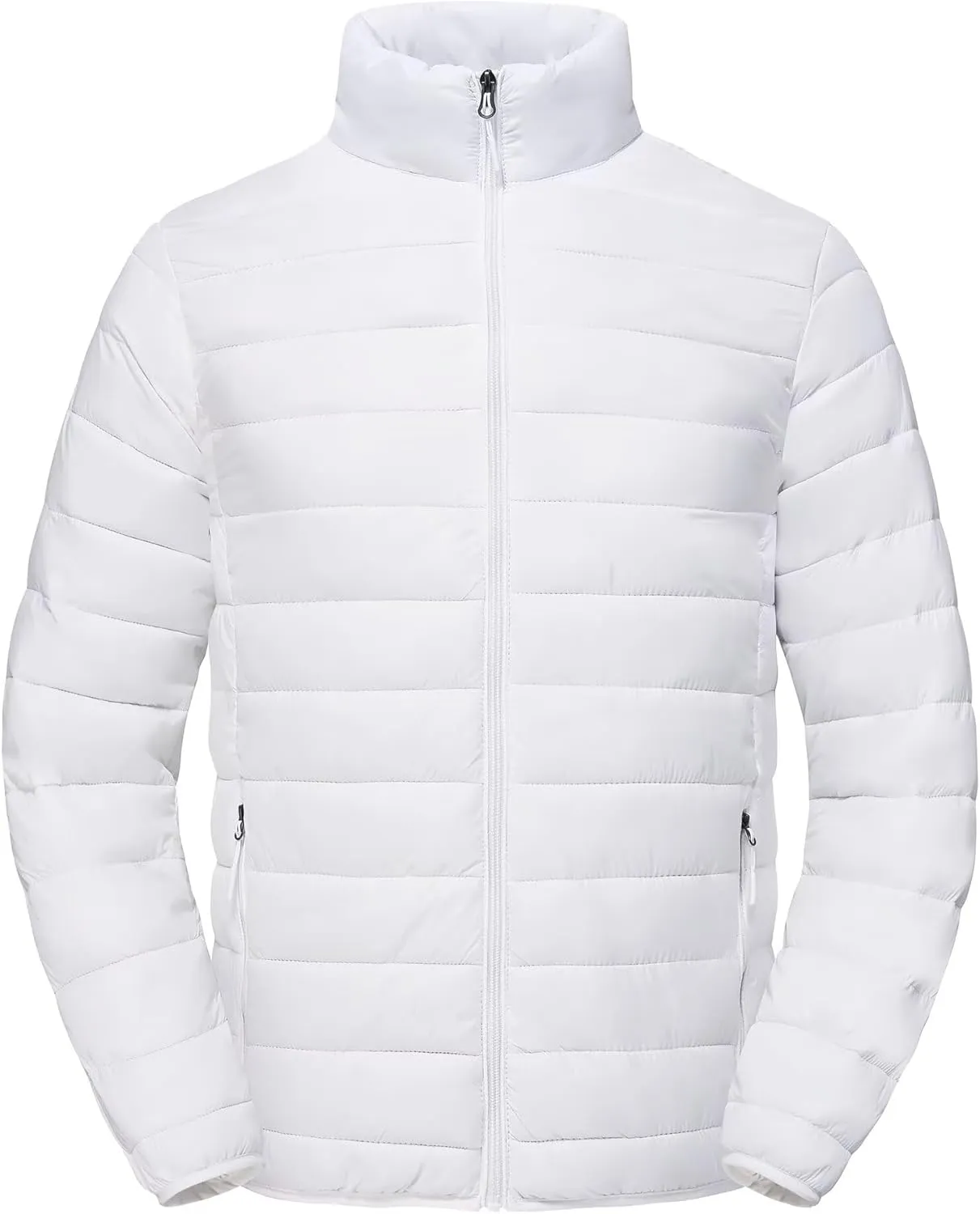 Men's Puffer Jacket Lightweight Warm Winter Coat with Zipper Pockets Insulated Ski Snow Down Jackets
