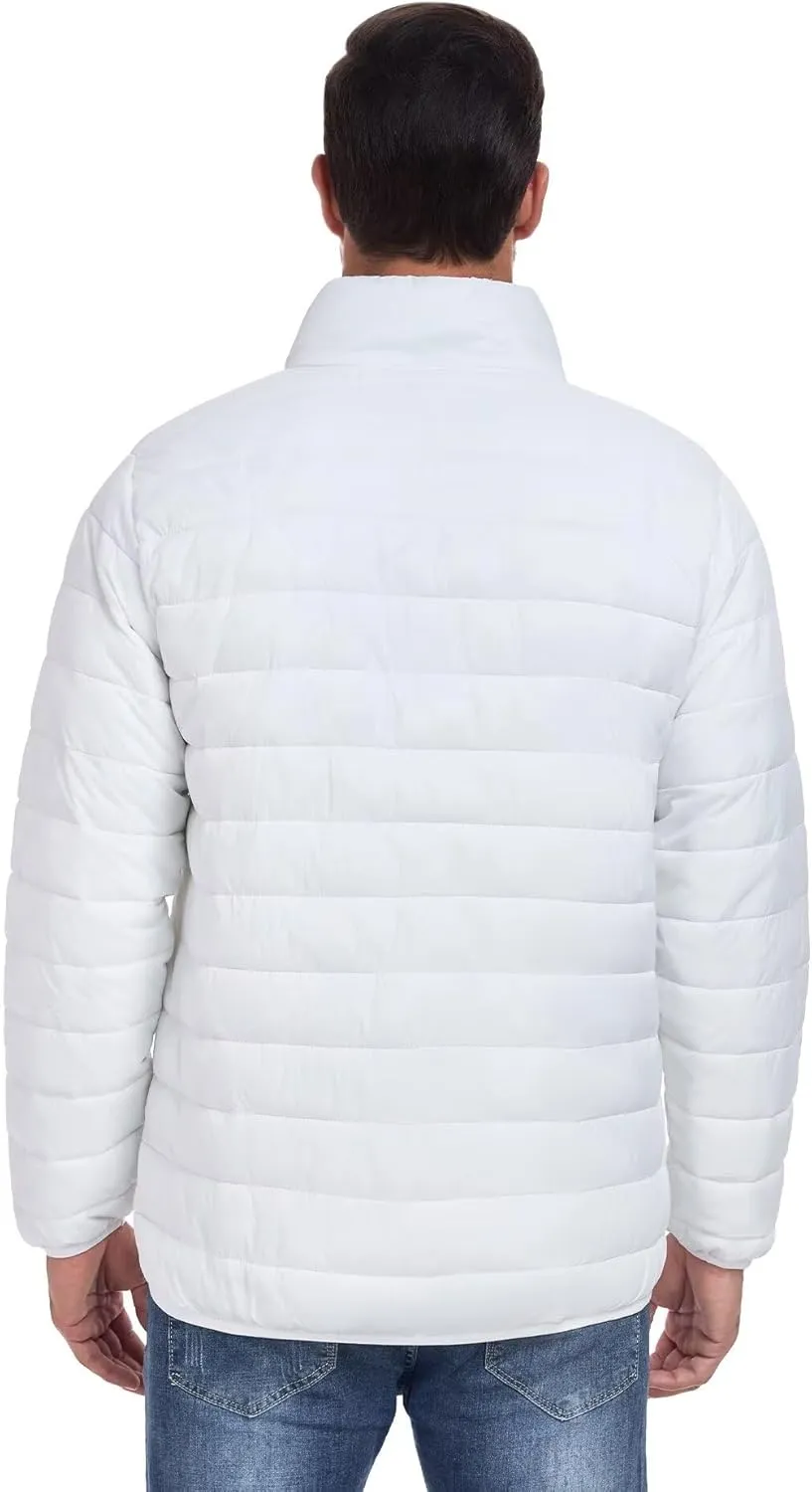 Men's Puffer Jacket Lightweight Warm Winter Coat with Zipper Pockets Insulated Ski Snow Down Jackets