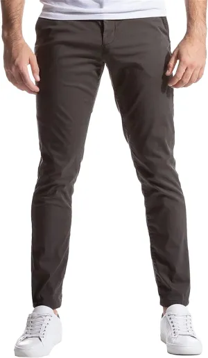 Mens Skinny Tapered Dress Pants Comfort Trouser Slim-Fit Front Solid Casual Pants Stretch Chino Casual Fit Trousers