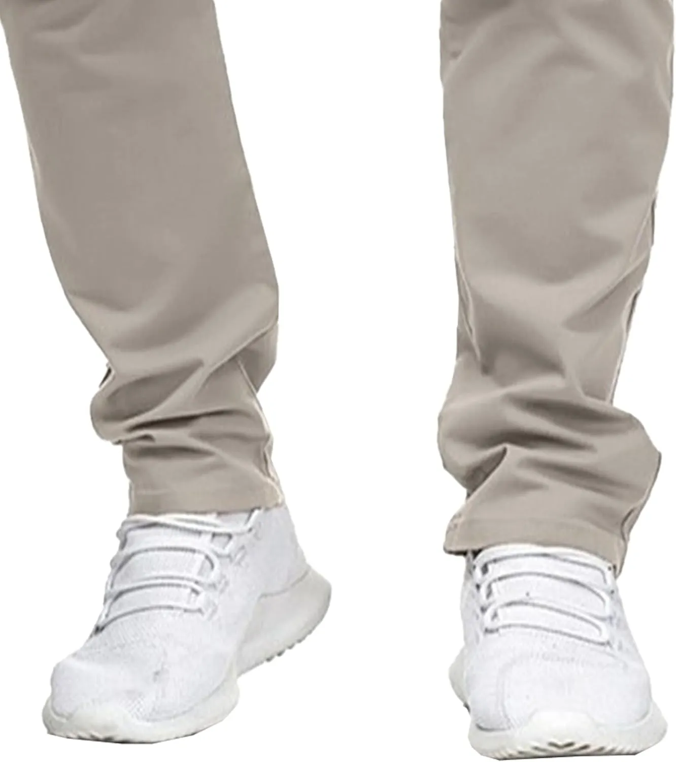 Men's Slim Fit Casual Outdoor Basic Pants Straight Leg Solid Sweatpants Pants Comfort Cotton Work Trousers