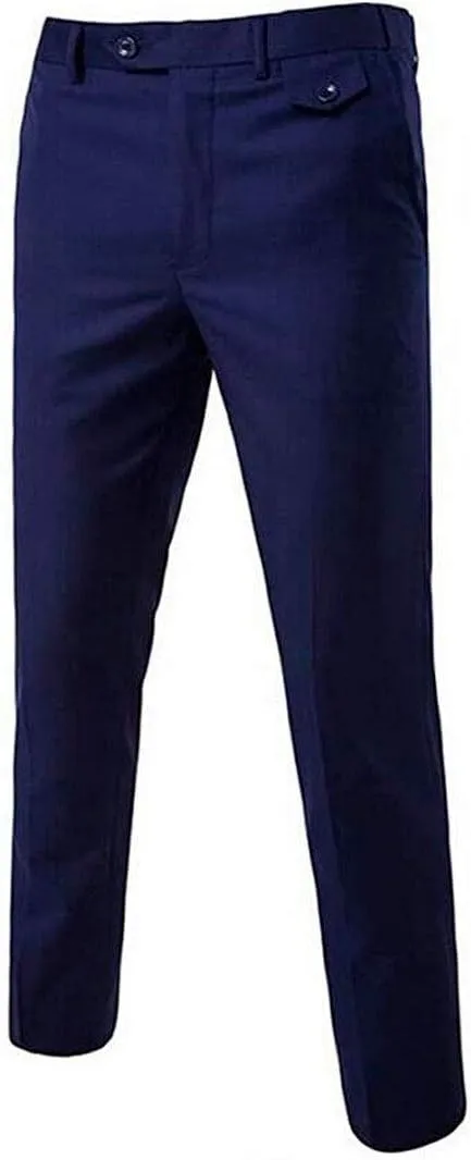 Men's Slim Fit Dress Pants Wrinkle-Free Flat Front Suit Pants Stretch Casual Pants Comfort Dress Trousers