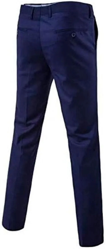 Men's Slim Fit Dress Pants Wrinkle-Free Flat Front Suit Pants Stretch Casual Pants Comfort Dress Trousers