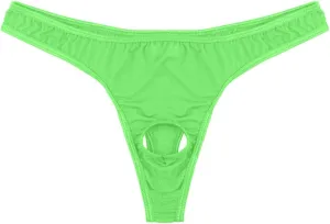 Men's Smooth Lingerie Briefs Hollow Out Panties Translucent Ice Silk Low Rise Thongs Bikini Bottom Club Underwear