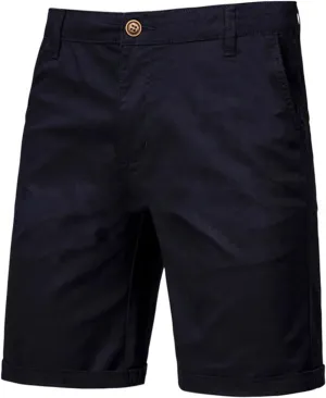 Men's Stretch Chino Short Fashion Slim Fit Flat Front Cargo Shorts Classic Summer Comfort Casual Shorts with Pocket