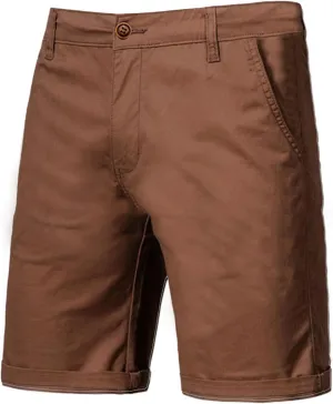 Men's Stretch Chino Short Fashion Slim Fit Flat Front Cargo Shorts Classic Summer Comfort Casual Shorts with Pocket