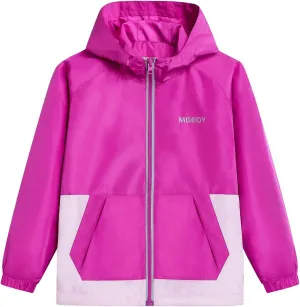 MGEOY Kids Rain Jackets Waterproof with Hood Lightweight Rain Coats for Girls Boys