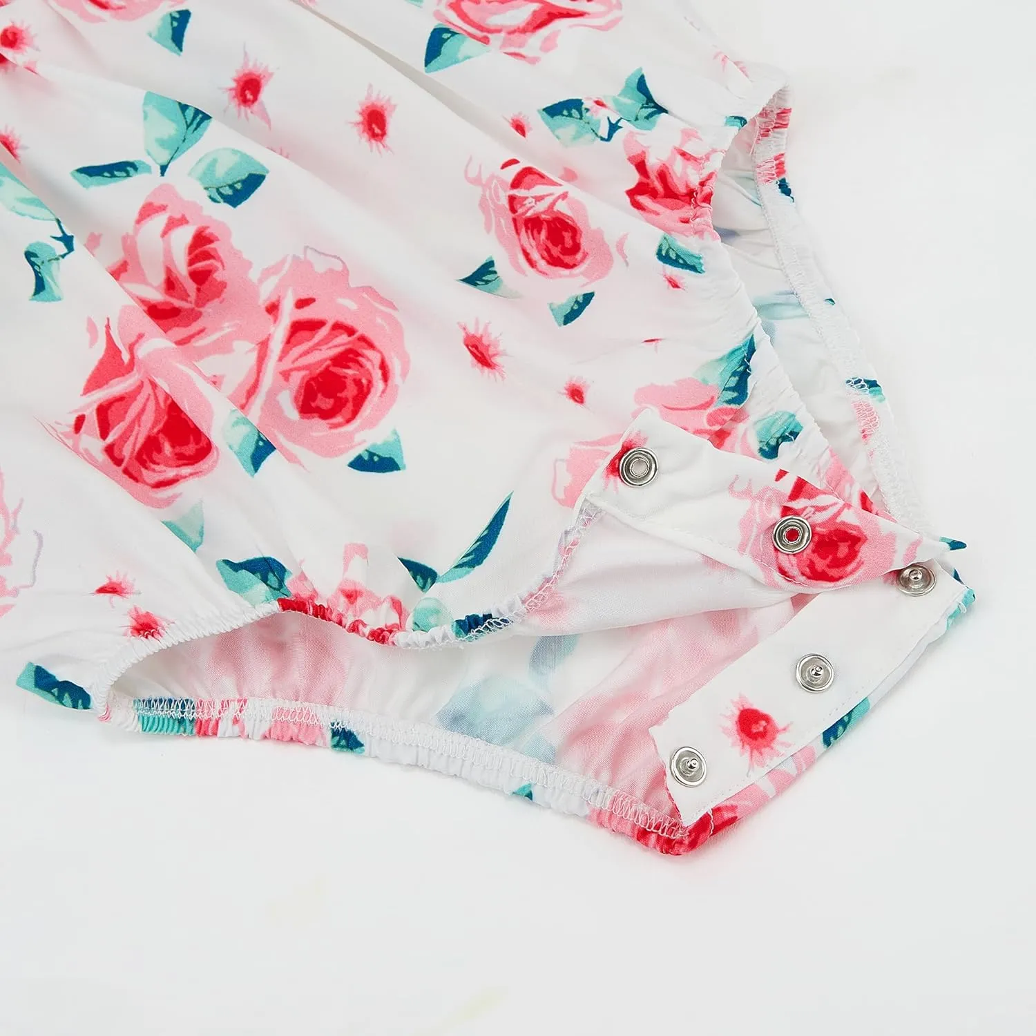 Mommy and Me Floral Smocked Dress Family Matching Outfits Set Sleeveless Sundress Beach Summer Casual Dress