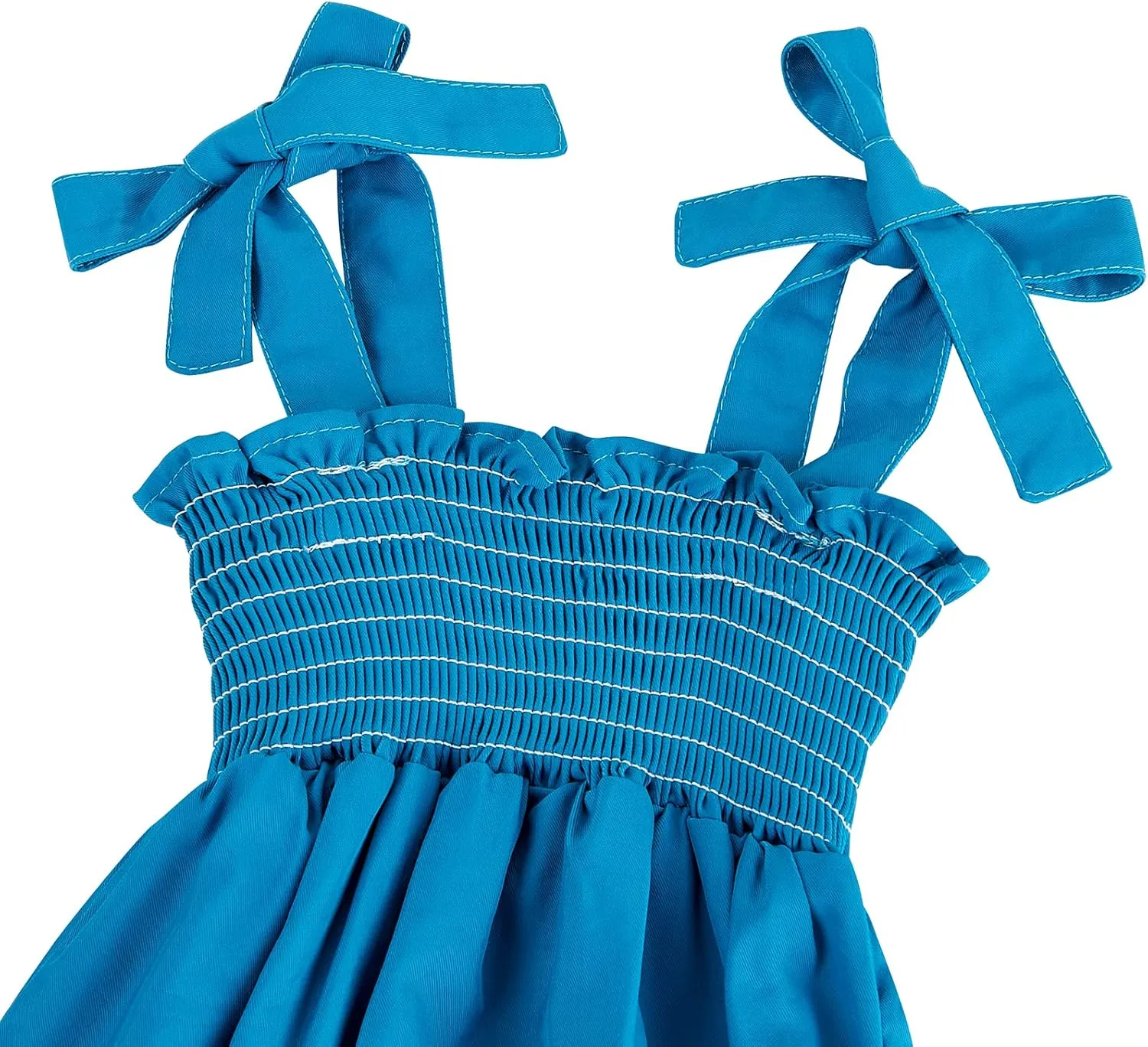 Mommy and Me Floral Smocked Dress Family Matching Outfits Set Sleeveless Sundress Beach Summer Casual Dress