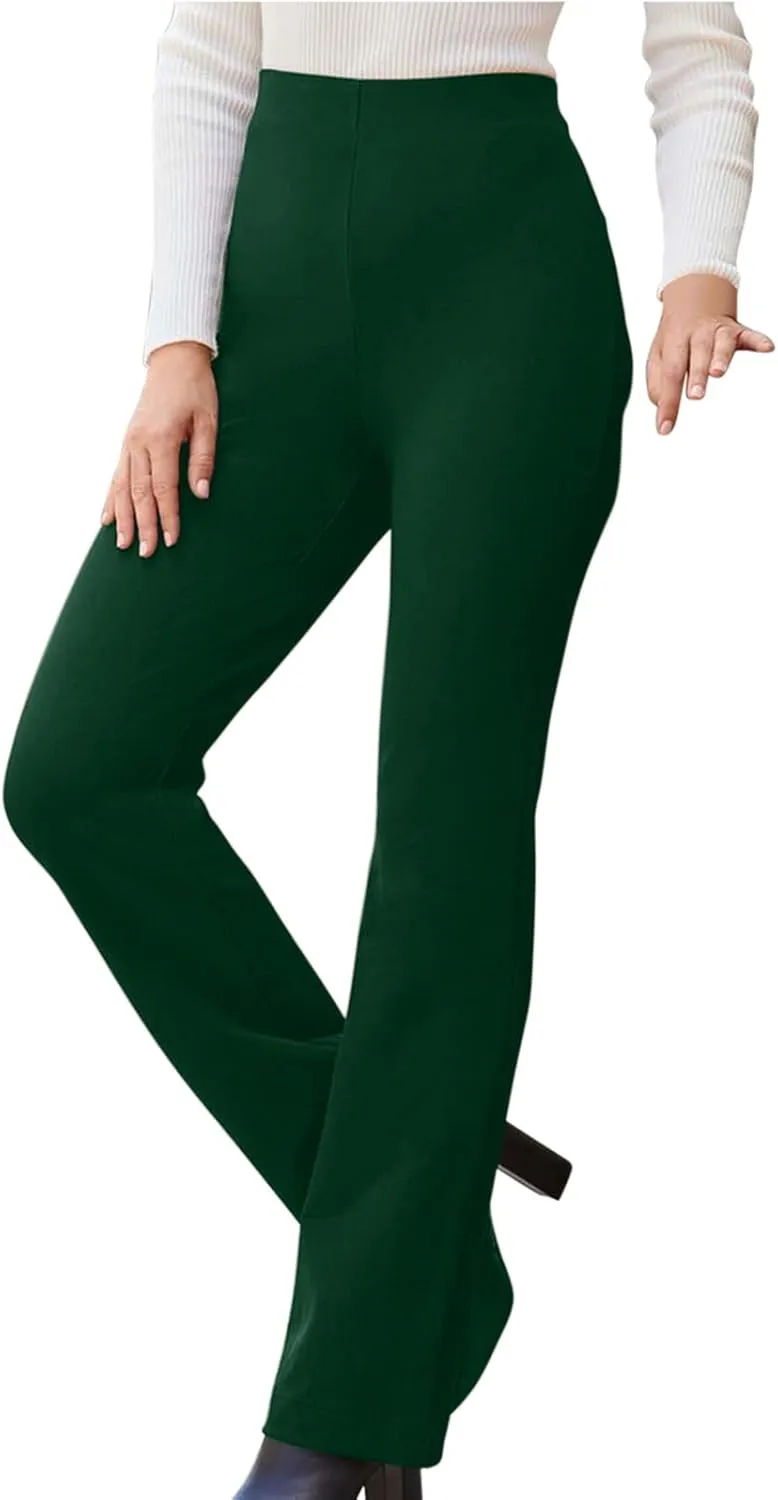 Pants for Women Comfort Stretch Loose Fit Leg Skinny High Waist Pull On Pants for Business Work Dress Bootcut Trousers