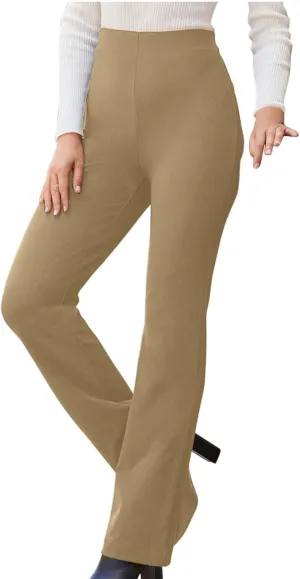 Pants for Women Comfort Stretch Loose Fit Leg Skinny High Waist Pull On Pants for Business Work Dress Bootcut Trousers