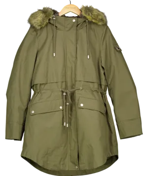 Parka London Green Caversham Long-length Faux Fur Parka Aka The Two-in-one UK M