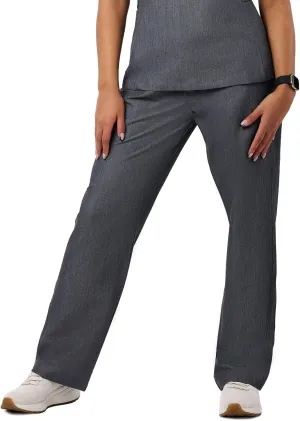 Peelz Sara 4-Pocket Straight-Leg Scrub Pants for Women - Soft Stretch Fabric Scrubs, Elastic Waistband, Comfort Fit