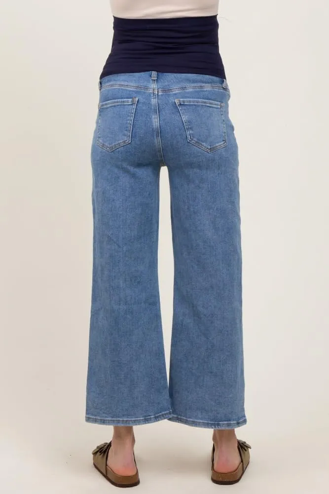 PinkBlush Light Wash Cropped Maternity Jeans