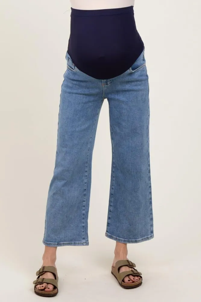 PinkBlush Light Wash Cropped Maternity Jeans