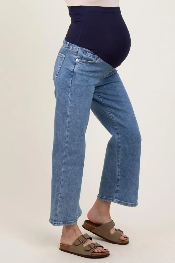 PinkBlush Light Wash Cropped Maternity Jeans