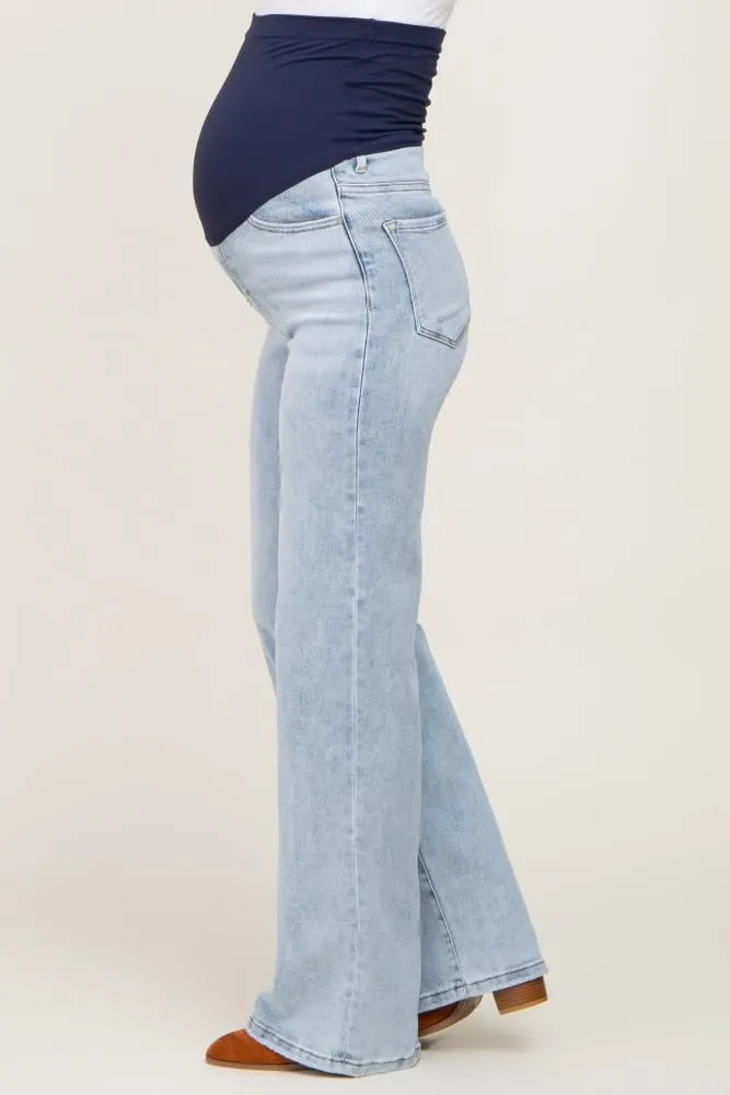 PinkBlush Light Wide Leg Maternity Jeans