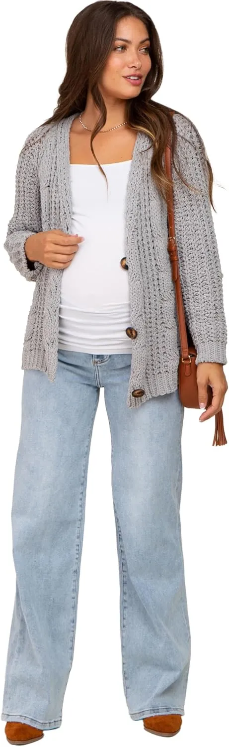 PinkBlush Light Wide Leg Maternity Jeans