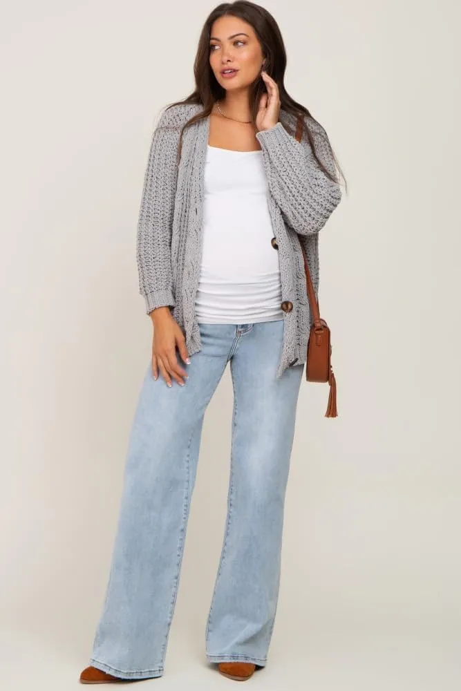 PinkBlush Light Wide Leg Maternity Jeans