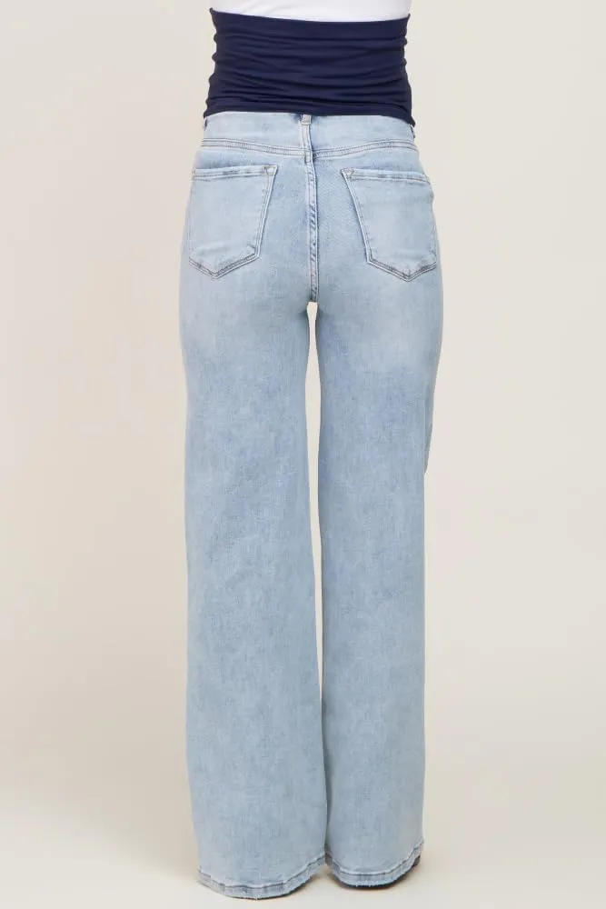 PinkBlush Light Wide Leg Maternity Jeans