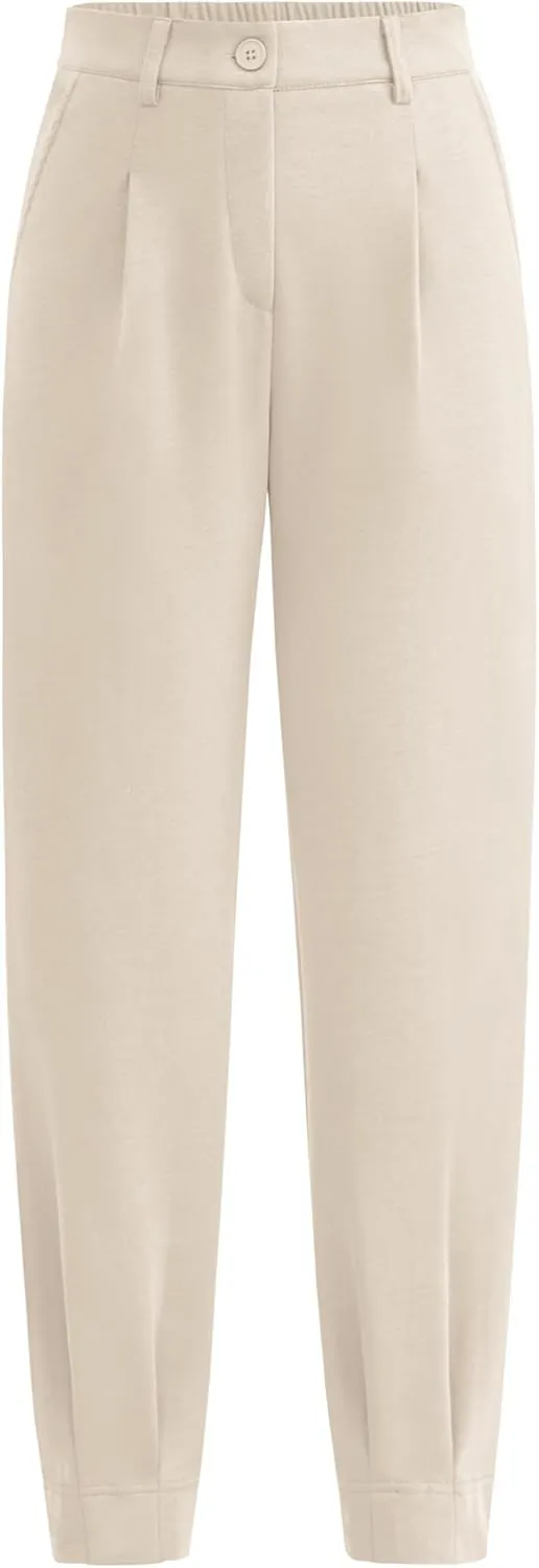 PRETTYGARDEN Women's High Waisted Pants Dressy Casual Ankle Length Work Office Trouser Slacks with Pockets