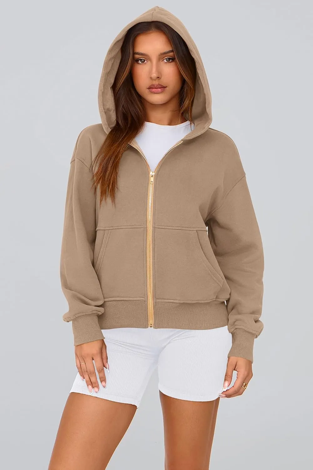PRETTYGARDEN Women's Zip Up Hoodie Sweatshirt Y2K Fall Fashion Clothes Long Sleeve Loose Fit Pockets Casual Trendy Jacket