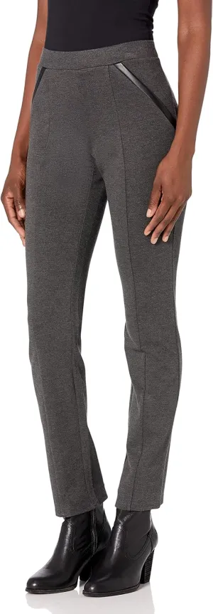 Rafaella Missy Slim Ponte Dress Pants For Women, Pull-On Waistband, Stretch, Comfort Fit, Flat Front