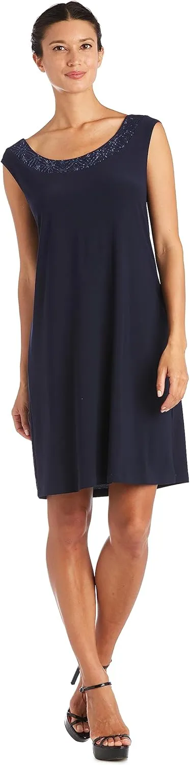 R&M Richards Womens Plus 2PC Mesh Inset Dress with Jacket