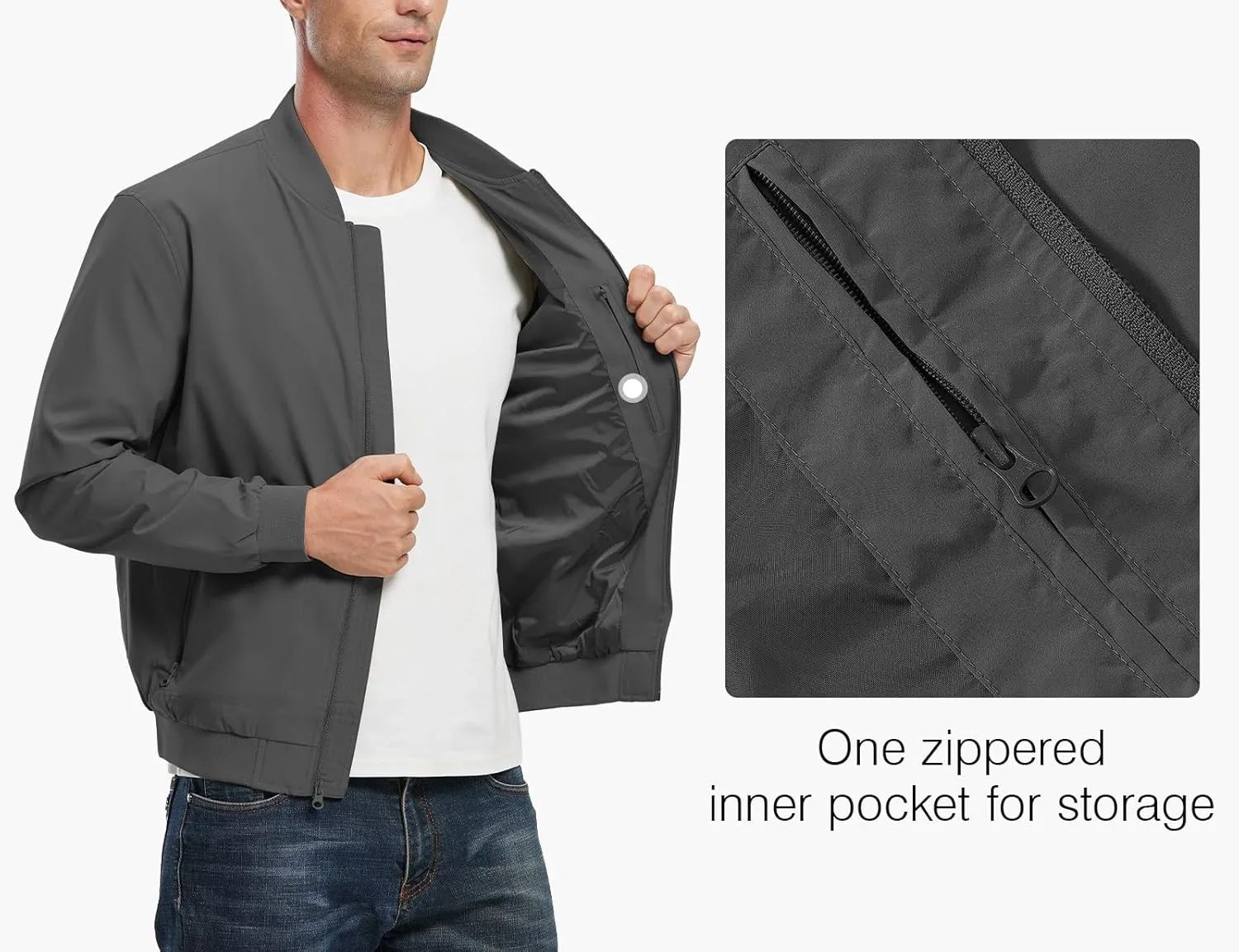 Rdruko Men's Lightweight Bomber Jacket Causal Fashion Stylish Windbreaker Light Jacket