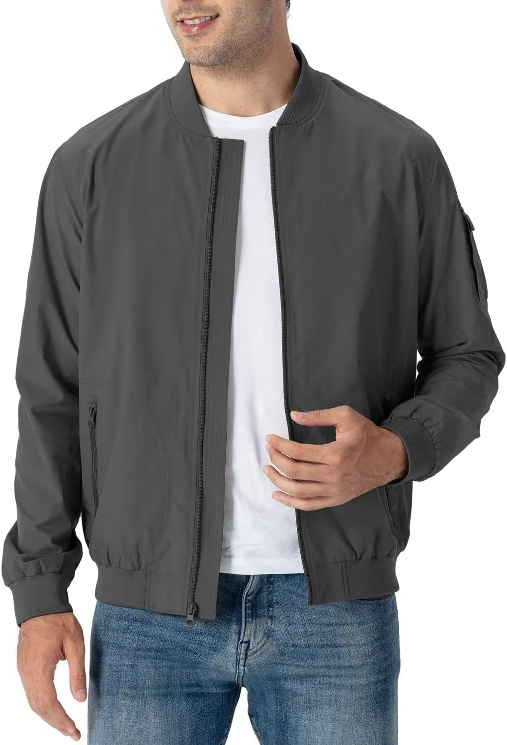 Rdruko Men's Lightweight Bomber Jacket Causal Fashion Stylish Windbreaker Light Jacket