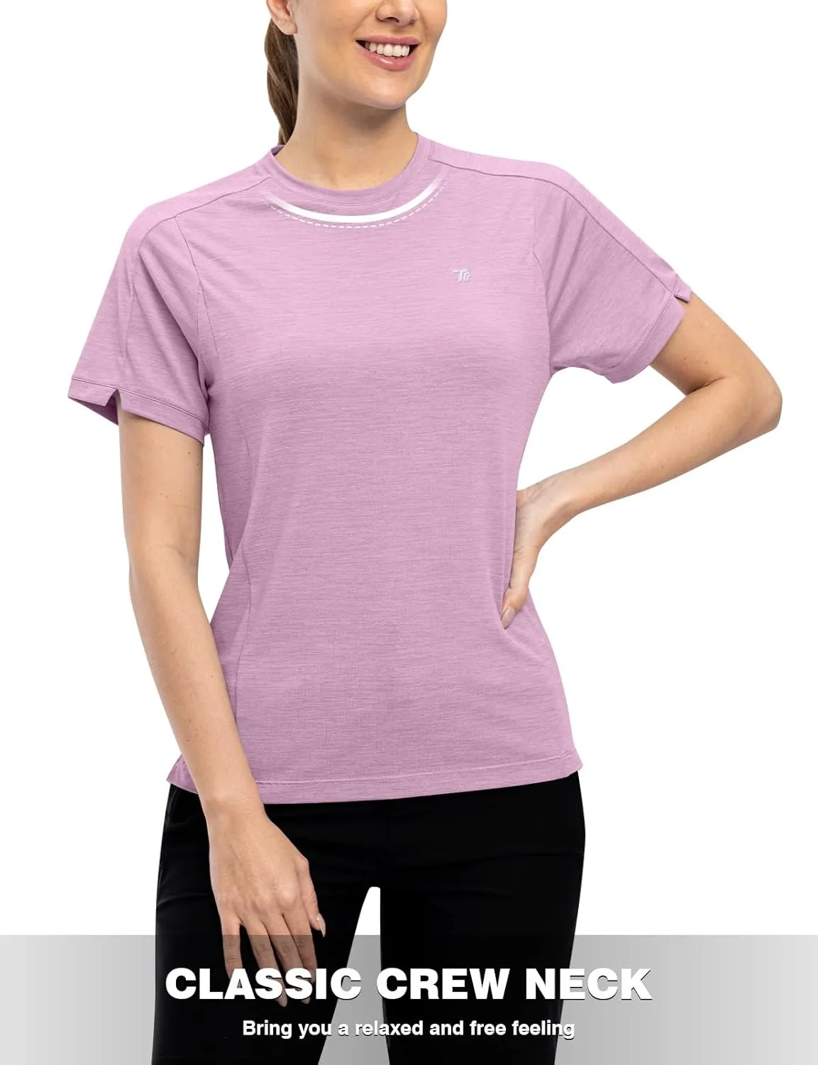 Rdruko Women's Workout Shirts Short Sleeve Dry Fit Moisture Wicking UPF 50  Sun Protection Running Gym Athletic T-Shirts