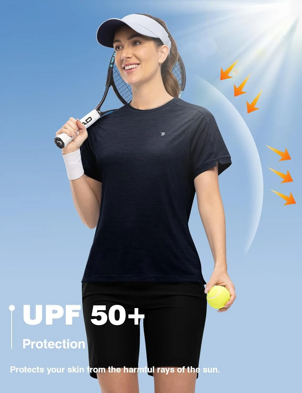 Rdruko Women's Workout Shirts Short Sleeve Dry Fit Moisture Wicking UPF 50  Sun Protection Running Gym Athletic T-Shirts
