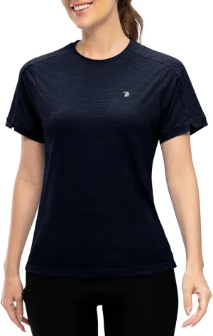 Rdruko Women's Workout Shirts Short Sleeve Dry Fit Moisture Wicking UPF 50  Sun Protection Running Gym Athletic T-Shirts