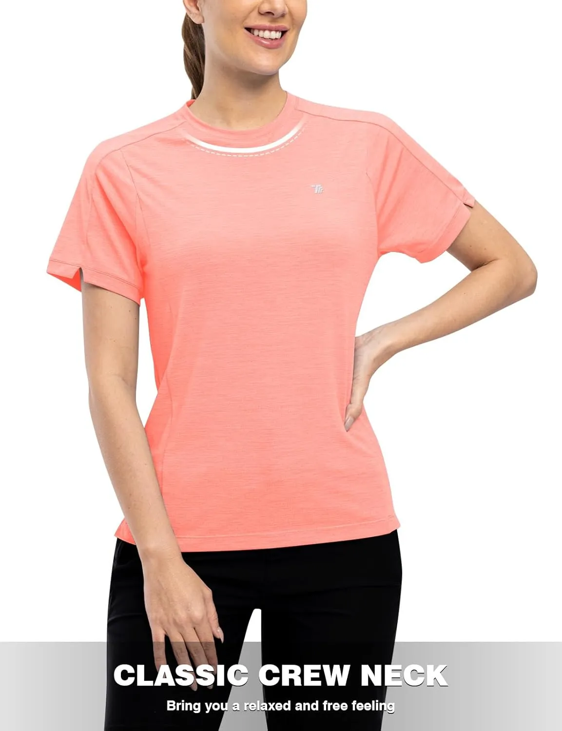 Rdruko Women's Workout Shirts Short Sleeve Dry Fit Moisture Wicking UPF 50  Sun Protection Running Gym Athletic T-Shirts