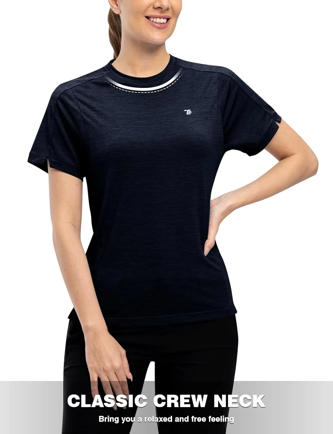 Rdruko Women's Workout Shirts Short Sleeve Dry Fit Moisture Wicking UPF 50  Sun Protection Running Gym Athletic T-Shirts