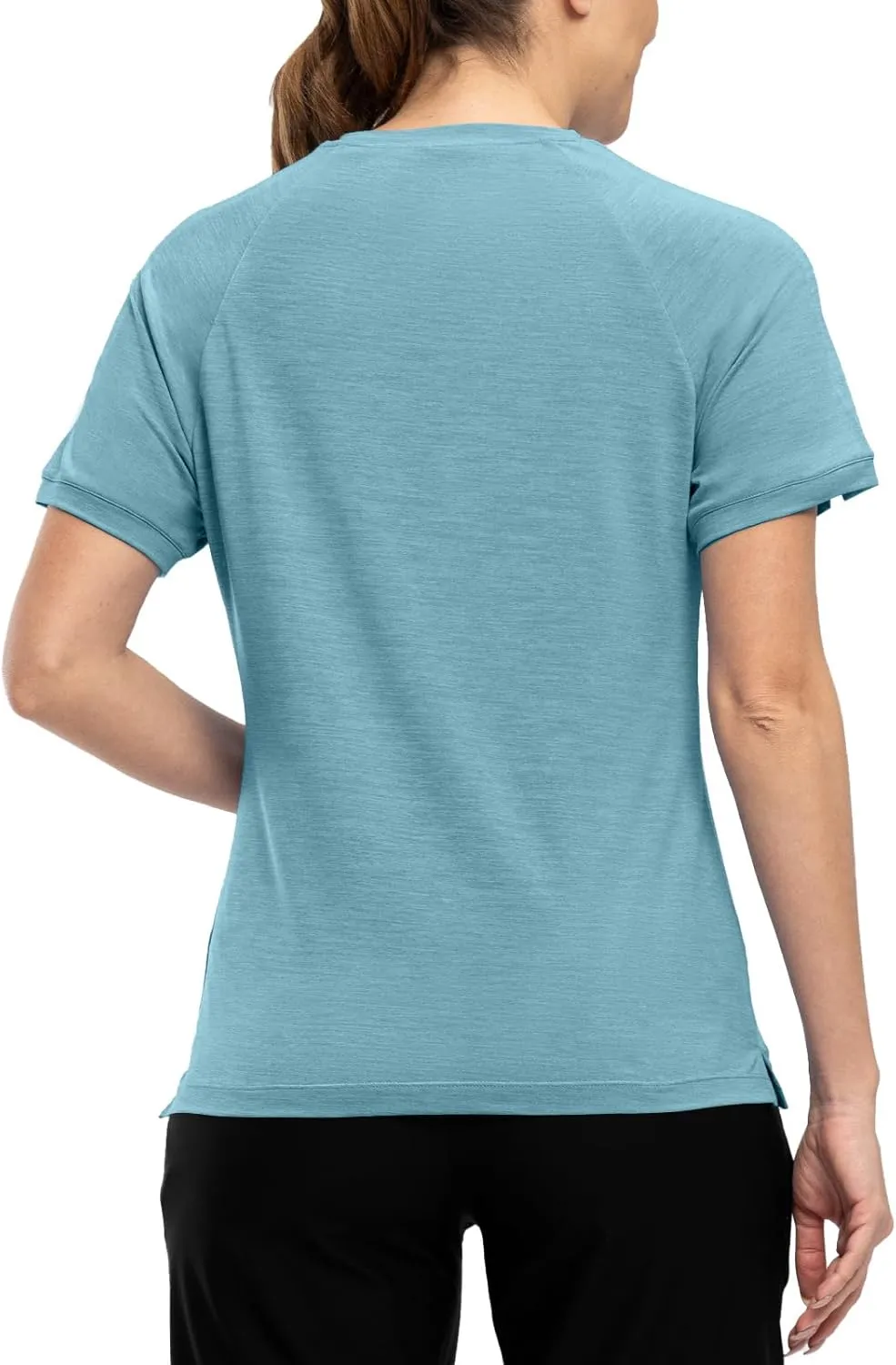 Rdruko Women's Workout Shirts Short Sleeve Dry Fit Moisture Wicking UPF 50  Sun Protection Running Gym Athletic T-Shirts