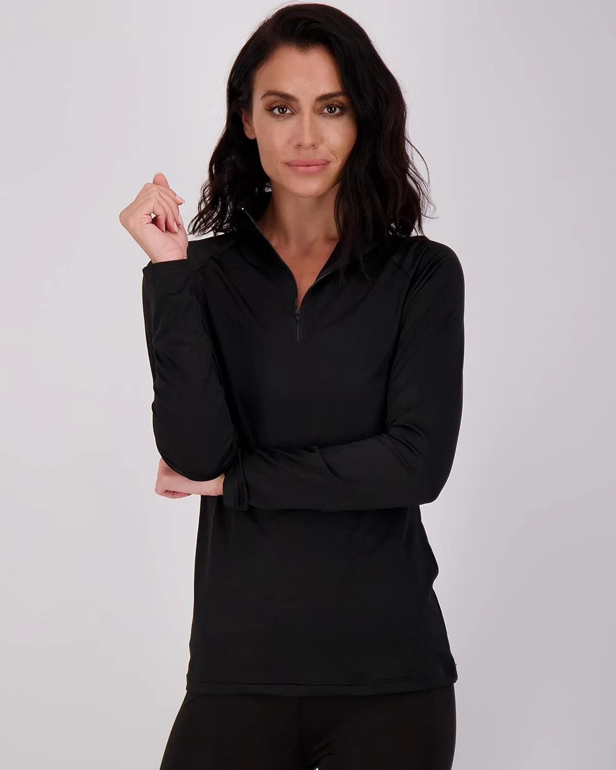 Real Essentials 3 Pack: Womens Dry-Fit Long Sleeve Quarter Zip & Full Zip Up Hoodie Workout Jacket (Available in Plus)
