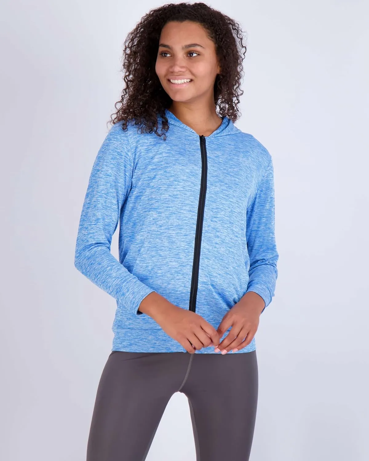 Real Essentials 3 Pack: Womens Dry-Fit Long Sleeve Quarter Zip & Full Zip Up Hoodie Workout Jacket (Available in Plus)
