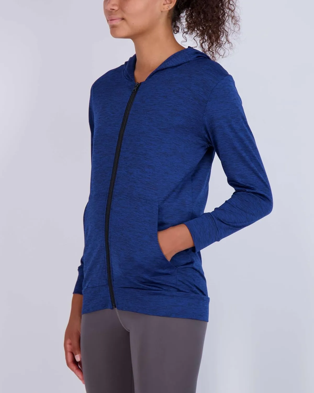 Real Essentials 3 Pack: Womens Dry-Fit Long Sleeve Quarter Zip & Full Zip Up Hoodie Workout Jacket (Available in Plus)