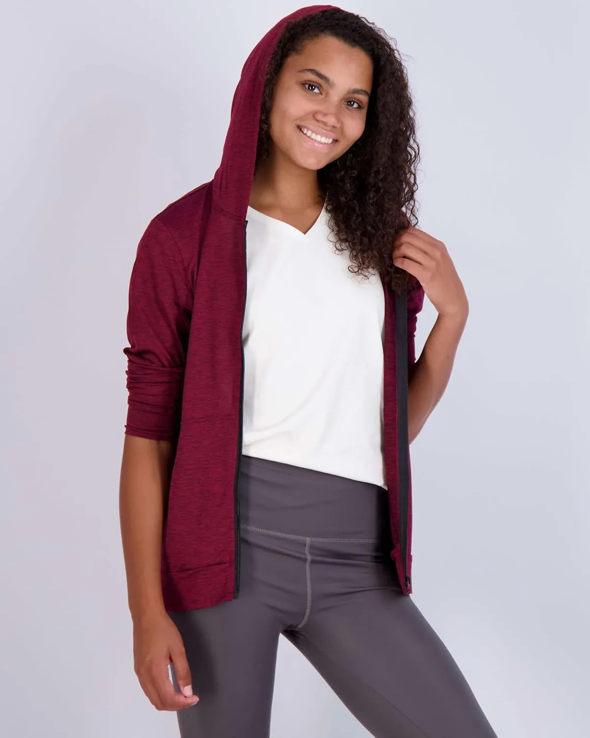Real Essentials 3 Pack: Womens Dry-Fit Long Sleeve Quarter Zip & Full Zip Up Hoodie Workout Jacket (Available in Plus)
